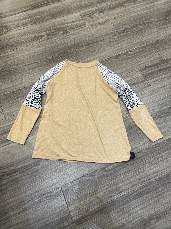 Top Long Sleeve By Clothes Mentor In Tan & White, Size: 2x Lumberjack
