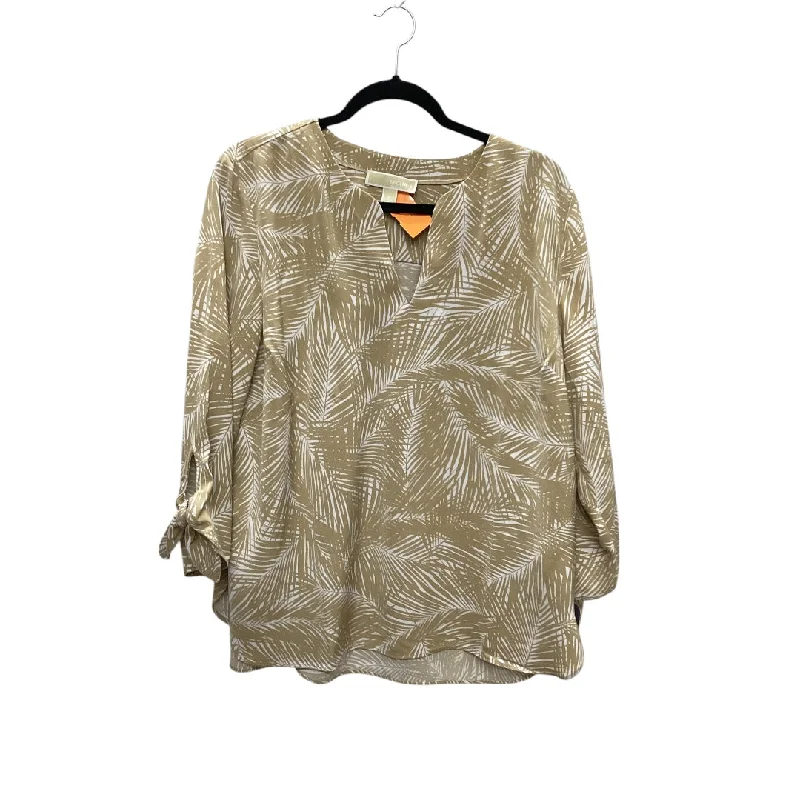 Top Long Sleeve By Michael By Michael Kors In Tan, Size: Xl Street