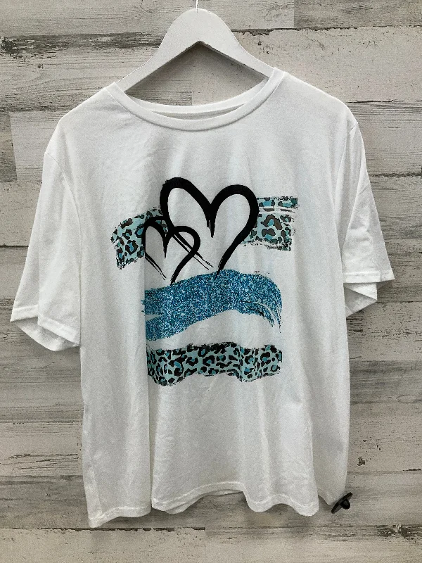 Top Short Sleeve By Shein In White, Size: 3x Elegant Men's Cashmere