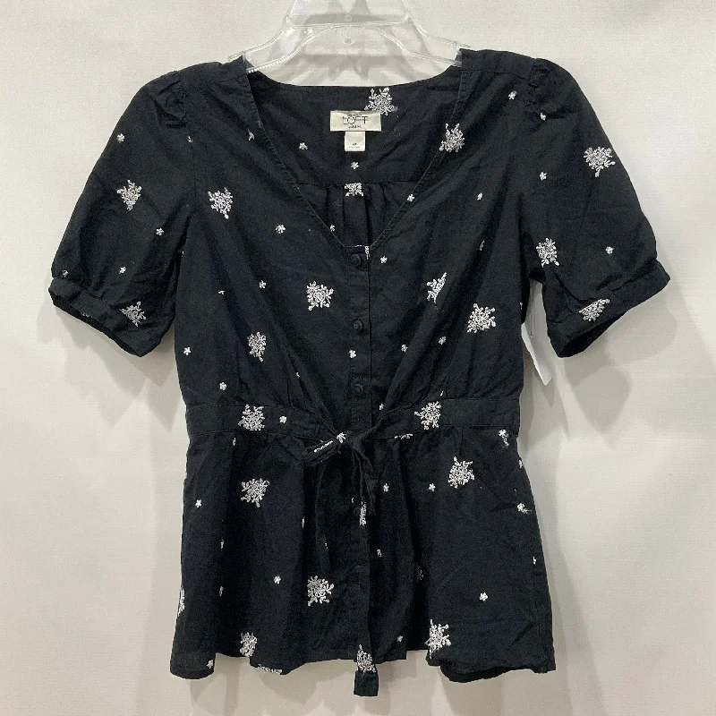 Black Top Short Sleeve Ann Taylor, Size S Bold Men's Statement