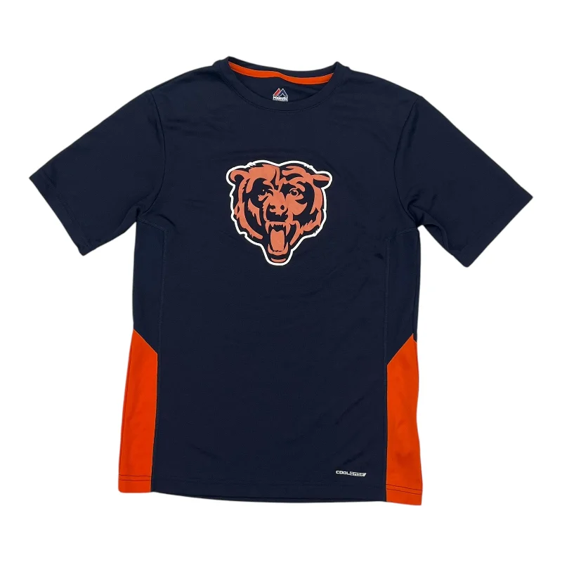 Athletic Top Ss By Majestic In Navy, Size:S Beach