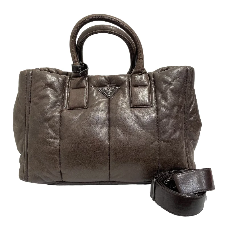 PRADA/Cross Body Bag[PO]/Gray/Leather/ Beach