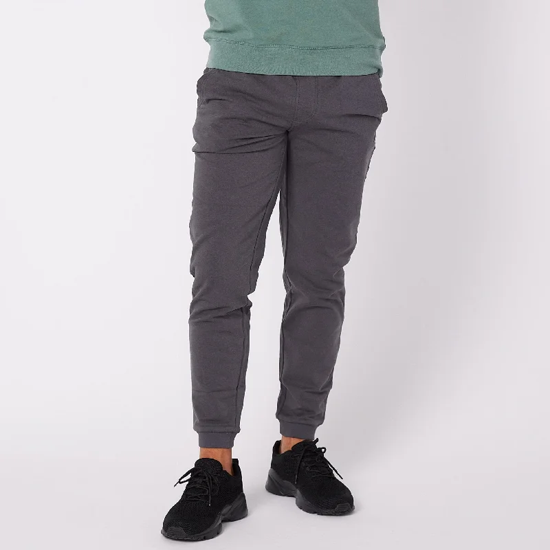 Iron Grey French Terry Jogger Casual Men's Short