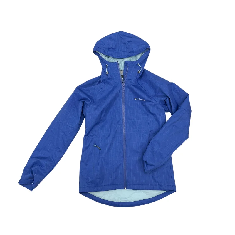Coat Raincoat By Columbia In Blue, Size:S Casual Men's Loose