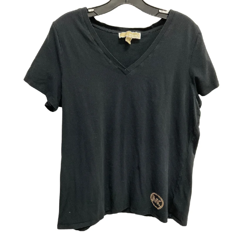 Top Short Sleeve Basic By Michael By Michael Kors In Black, Size: 1x Monochromatic All