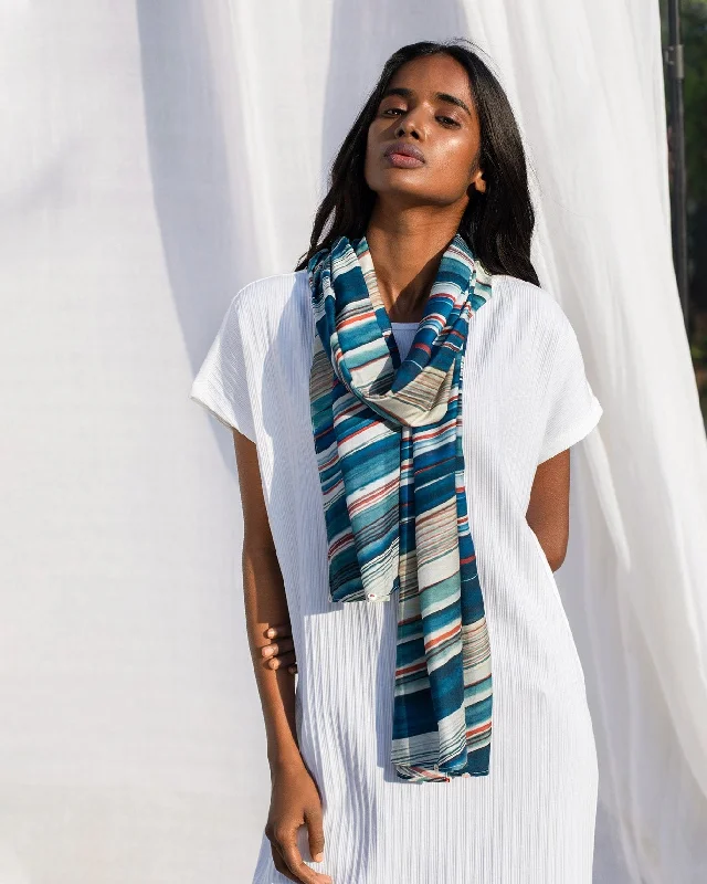 Godavari Scarf - Blue Bold Men's Animal