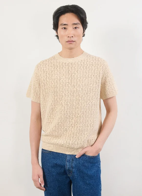 Siena Knitted T Shirt | Cotton | Ecru Earthy Men's Sustainable 