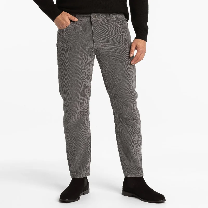 Grey Stretch Corduroy Pant Relaxed Men's Beach