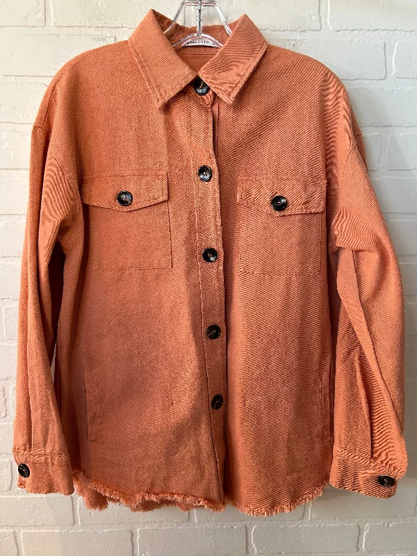 Jacket Shirt By Staccato In Orange, Size: S Lumberjack