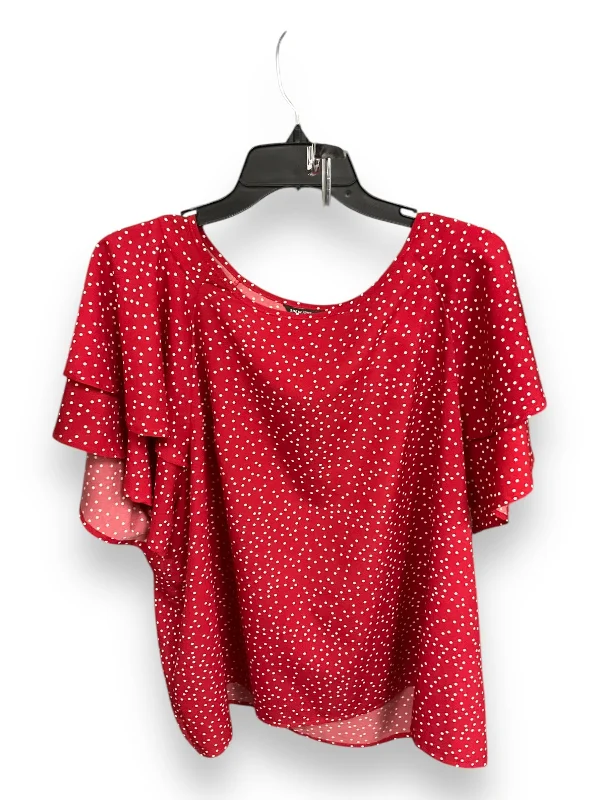 Top Short Sleeve By Shein In Polkadot Pattern, Size: 3x Refined Men's European
