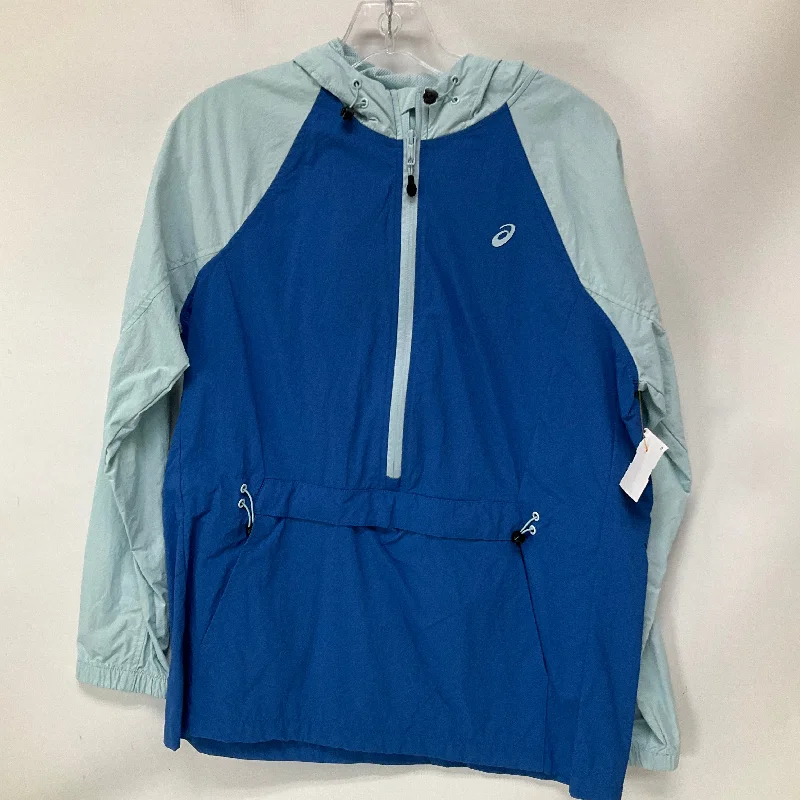 Athletic Jacket By Asics In Blue, Size: M Youthful Men's Anime