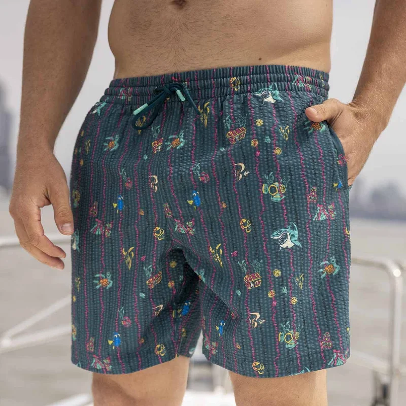 Disney and Pixar Finding Nemo "Shark Bait’s Buds" – Stretch Seersucker Hybrid Shorts Stylish Men's Neon