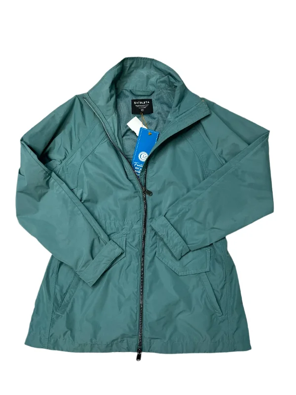 Coat Raincoat By Athleta In Turquoise, Size: Xxs Edgy Men's Punk