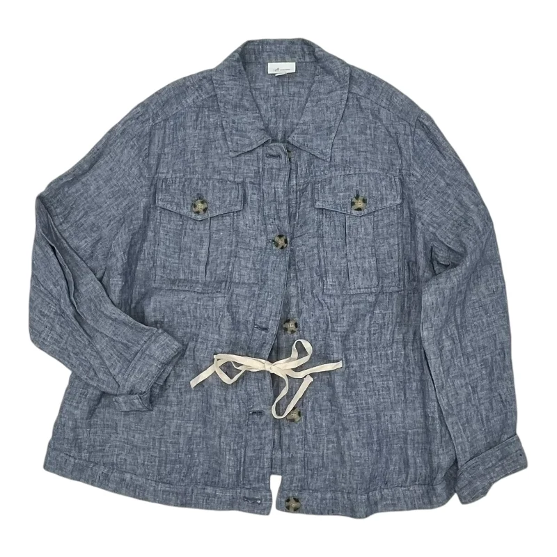 Jacket Other By J. Jill In Blue, Size:Xl Cclassic Men's Tweed