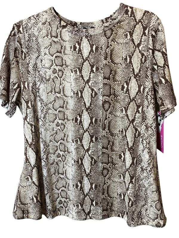 Top Short Sleeve By Clothes Mentor In Animal Print, Size: 2x Elegant Men's Cashmere