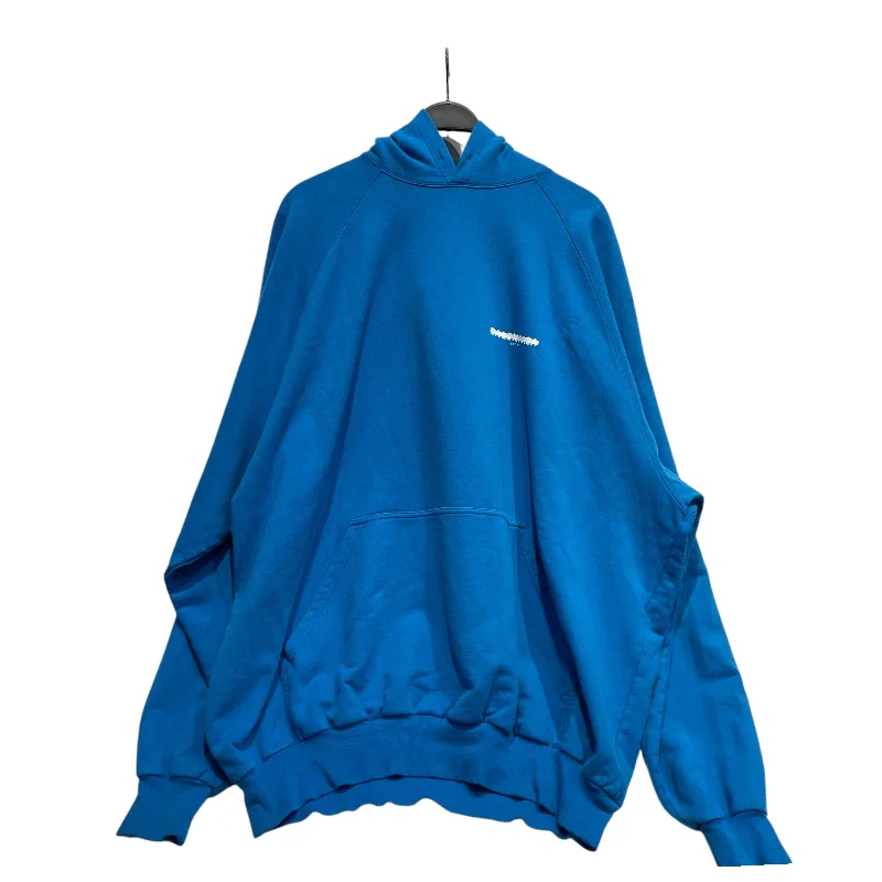 BALENCIAGA/Hoodie/2/Graphic/Cotton/BLU/blocked out logo Masculine Men's Thick