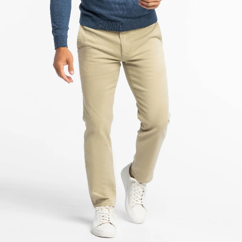 Oat Washed Stretch Chino Polished Men's Silk