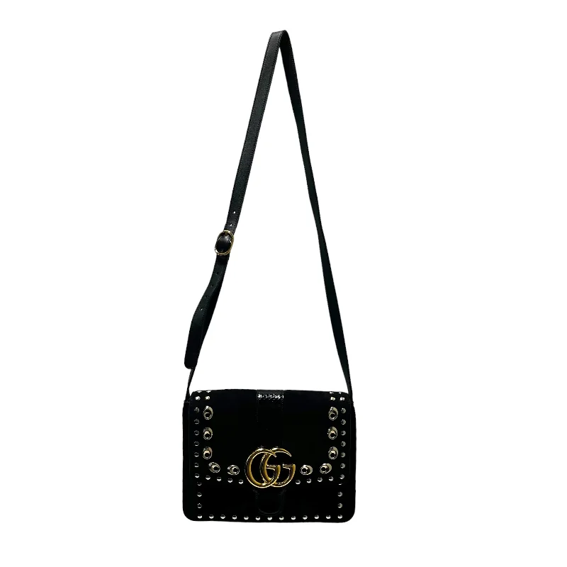 GUCCI/Cross Body Bag/M/Suede/BLK/GUCCI ARLI STUDDED SNAKESKIN Refined Men's Classic 