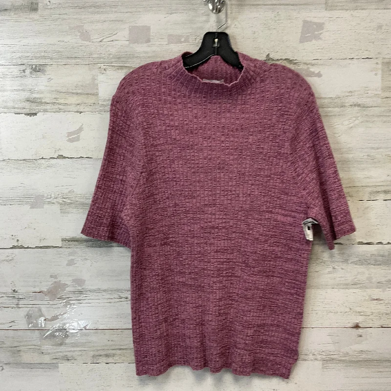 Top Short Sleeve By Ava & Viv In Purple, Size: 3x Stylish Men's Tropical 
