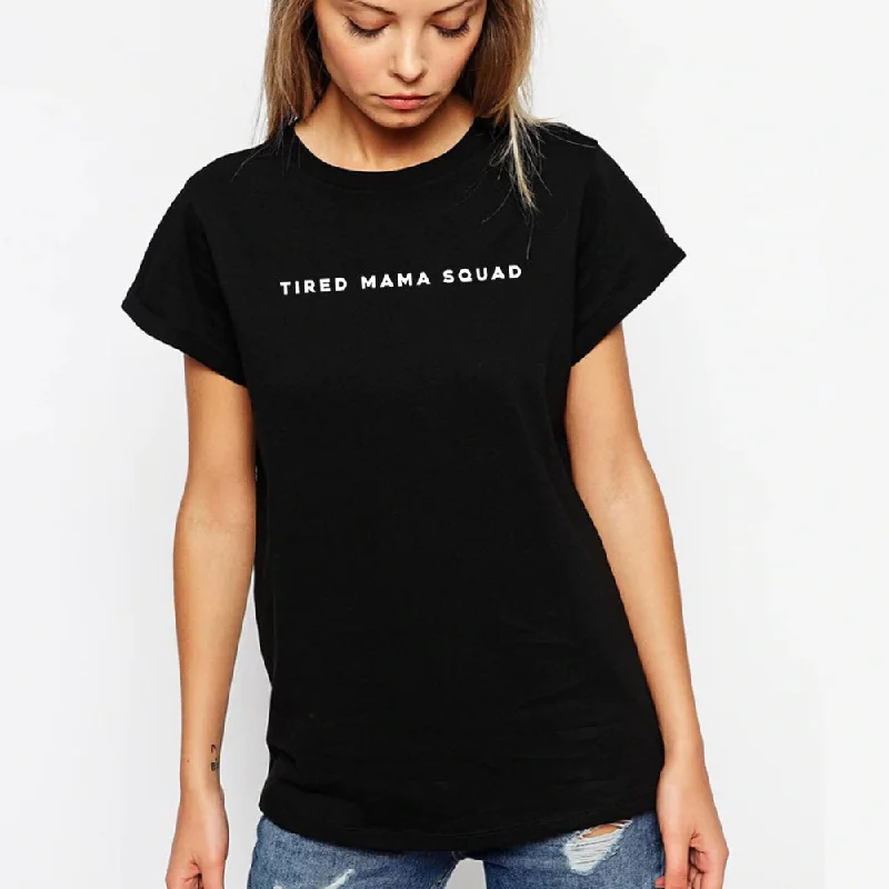 Tired Mama Squad Basic T-Shirt (MRK X) Casual Men's Loose