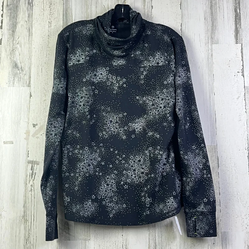 Athletic Top Long Sleeve Collar By Talbots In Black & Silver, Size: L Modern Men's 