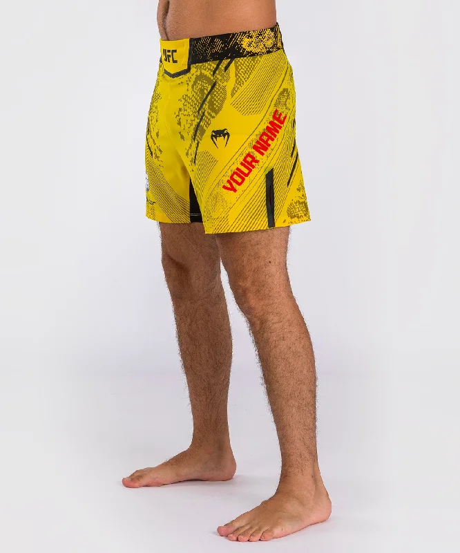 UFC Adrenaline by Venum Personalized Authentic Fight Night Men's Fight Short - Short Fit - Yellow Athletic Men's Compression
