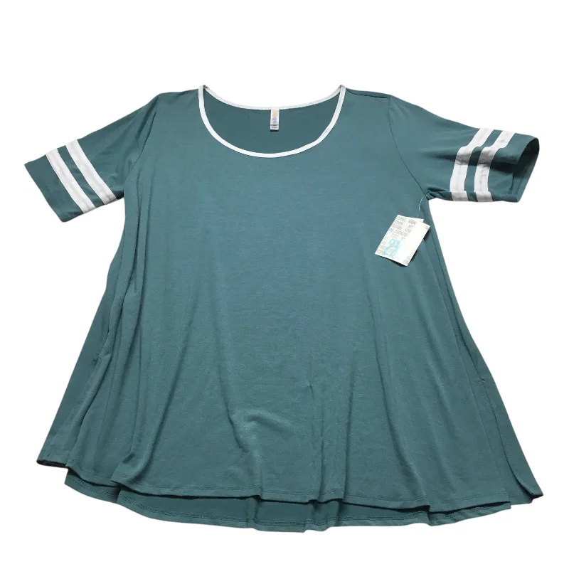 Top Short Sleeve By Lularoe In Teal, Size: 2x Monochromatic All