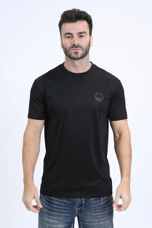 Mens Modern Fit Cotton Stretch Black T-Shirt Cozy Men's Sherpa