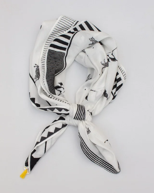 Tribe Scarf - White Preppy Men's College