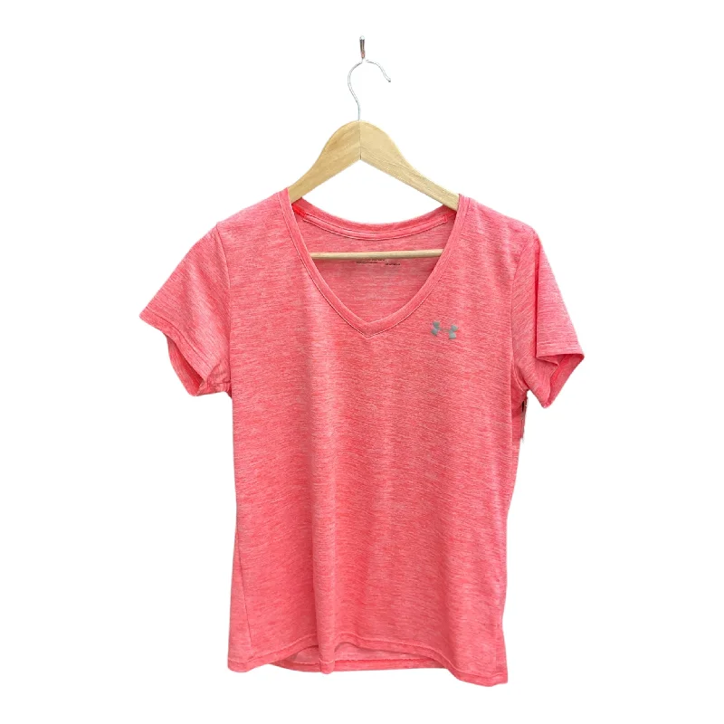 Athletic Top Short Sleeve By Under Armour In Orange, Size: M Sporty Men's Tennis