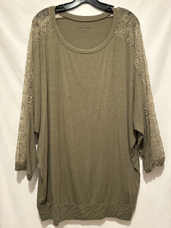 Top Long Sleeve By Torrid In Green, Size: 3x Monochromatic All