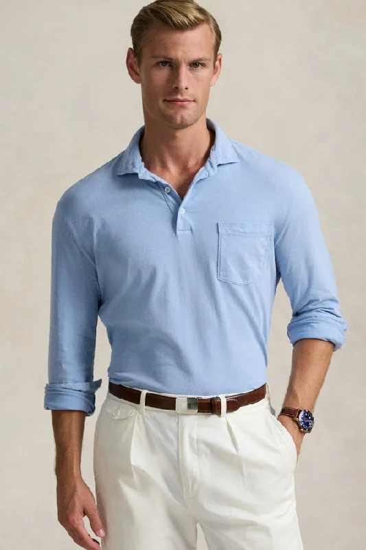 RALPH LAUREN Classic Fit Sueded Jersey Polo Shirt Organic