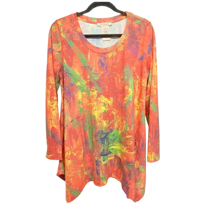 Top Long Sleeve By Philosophy In Orange, Size: M Laid