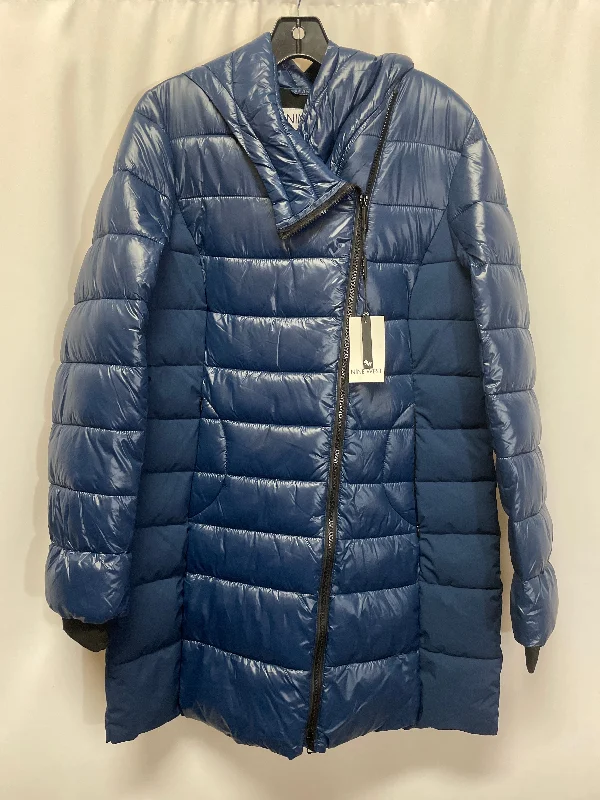 Coat Puffer & Quilted By Nine West In Blue, Size: M Casual Men's Loose