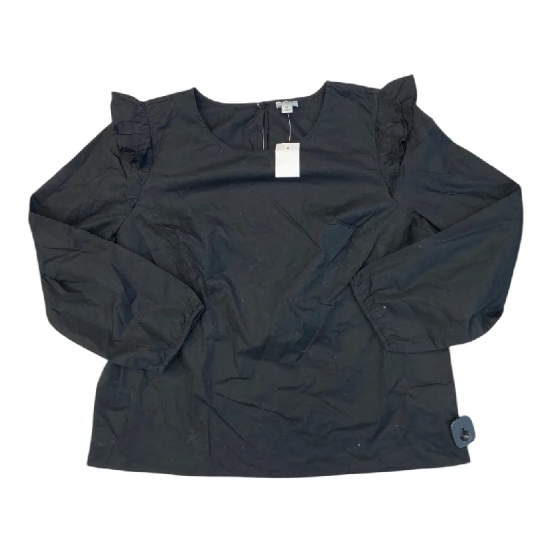 Top Long Sleeve By J. Crew In Black, Size: Xl Vacation