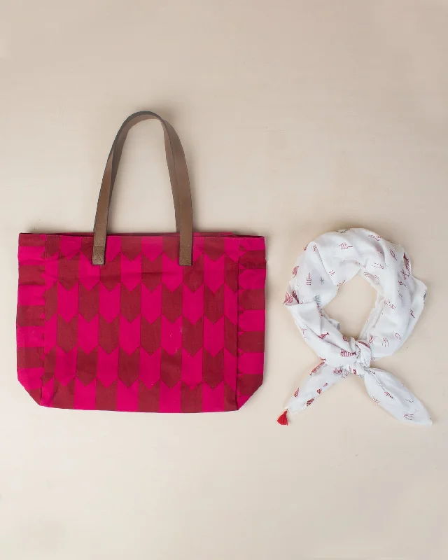 On-The-Go Tote & Scarf Polished Men's Satin
