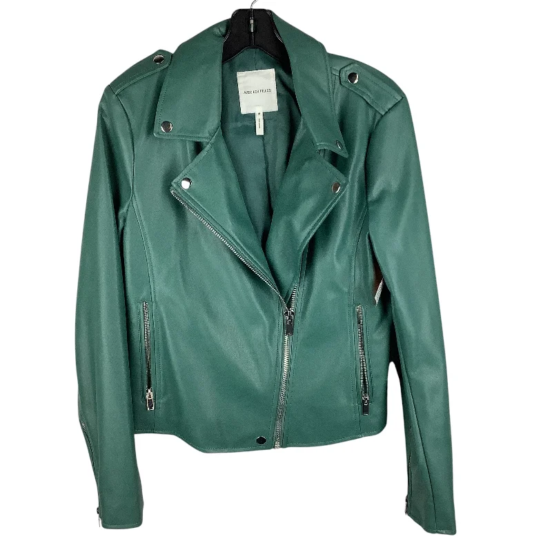 Jacket Leather By Avec Les Filles In Green, Size: M Streetwear Style