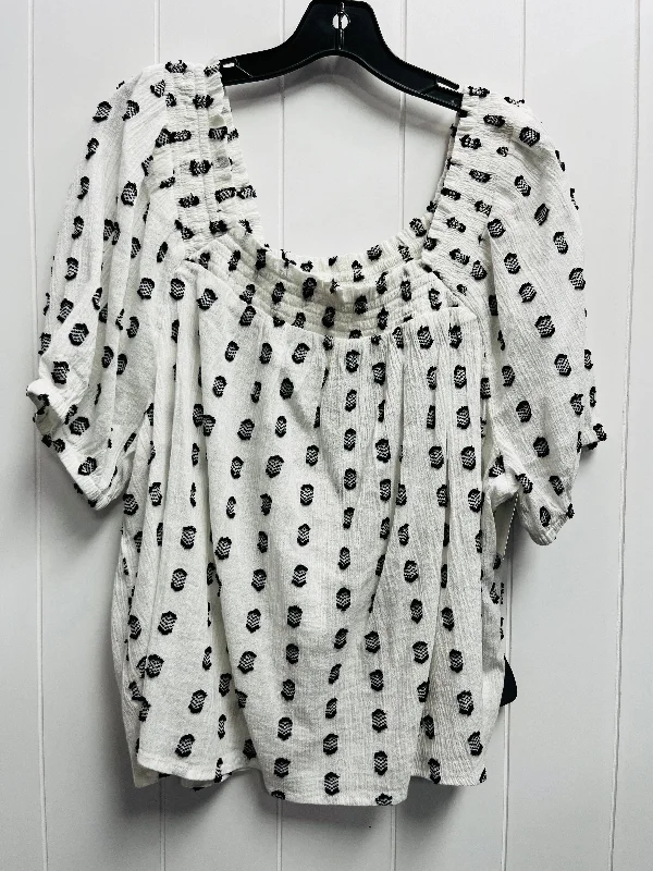 Top Short Sleeve By Loft In Black & White, Size: Xxl Cclassic Men's Tweed