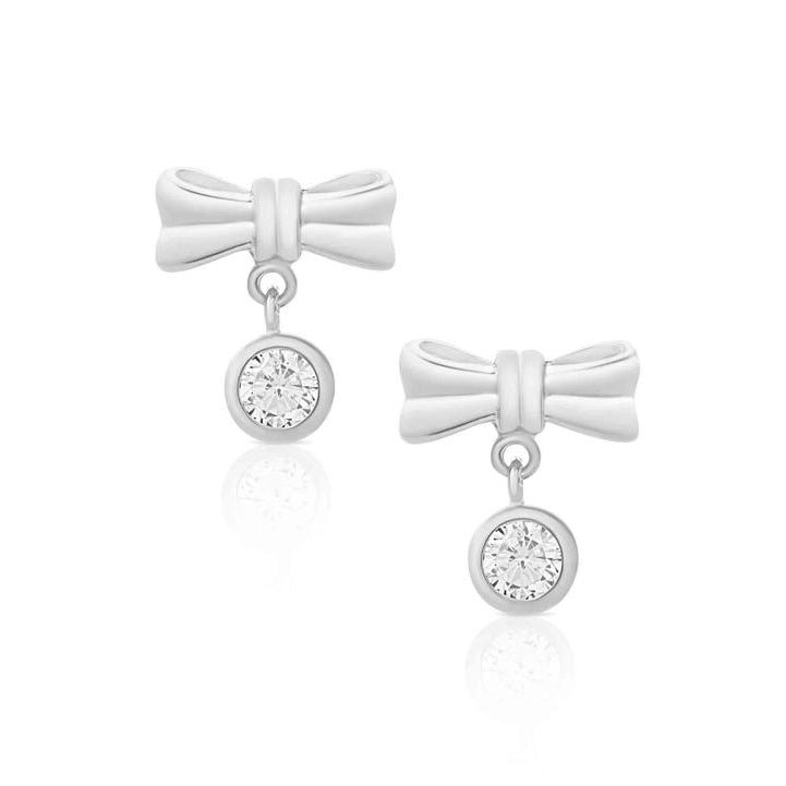 Lily Nily Bow CZ Drop Earrings Youthful Men's Anime