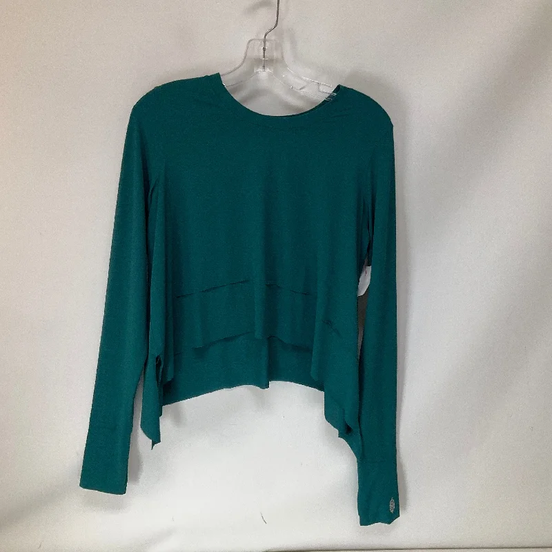 Athletic Top Long Sleeve Crewneck By Free People In Green, Size: M Bold Men's Animal