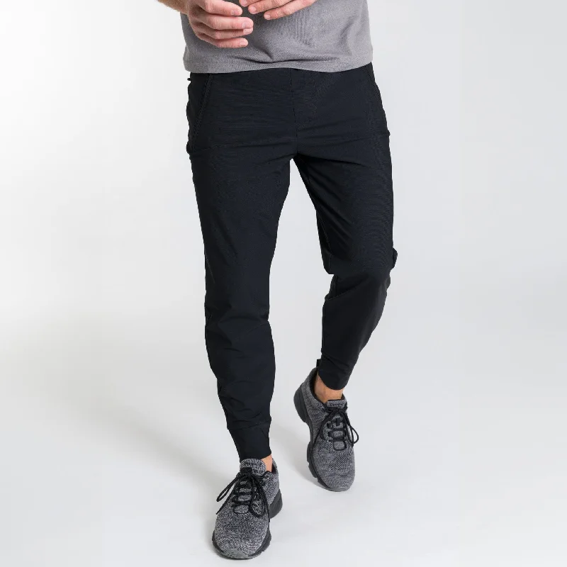 Black Hybrid Jogger Sophisticated Men's French