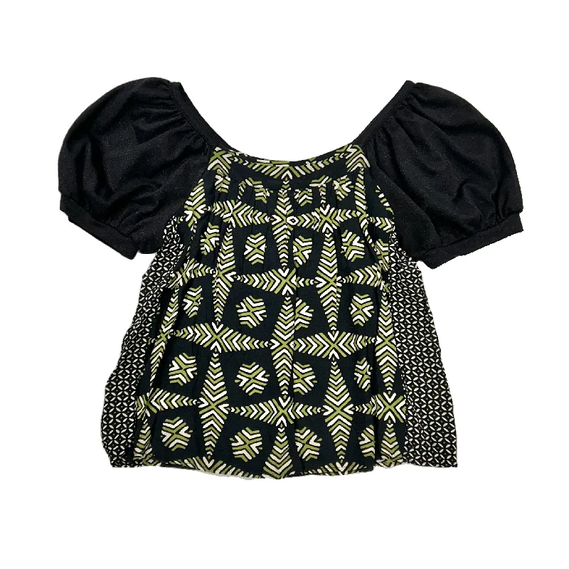 Top Short Sleeve By Maeve In Black & Green, Size: S Stylish Men's Neon