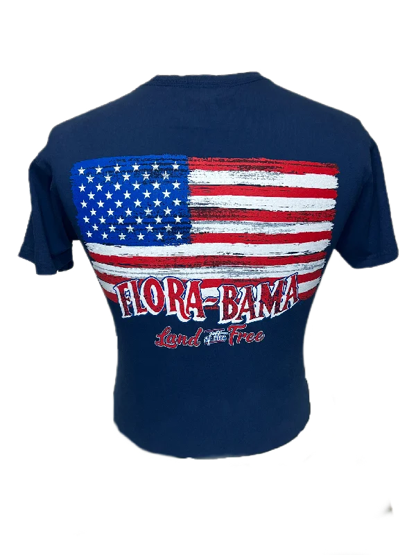 Flora-Bama Red, White and Bama Tee Shirt Youthful Men's Anime