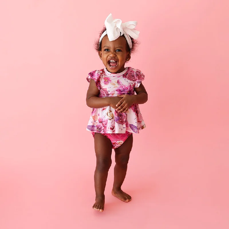 Posh Peanut Amira Ruffled Bloomer Set Laid