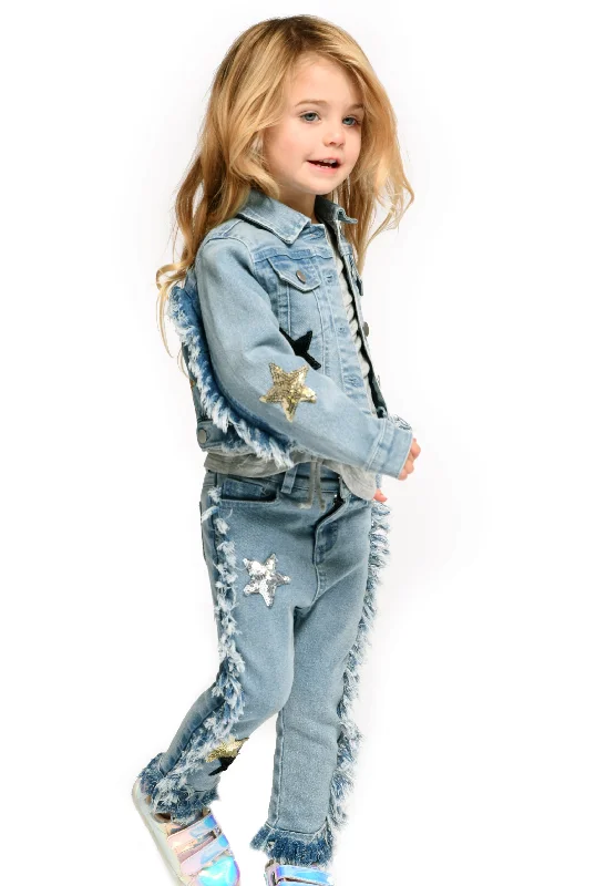 Denim Frayed Jeans Artistic Men's Hand
