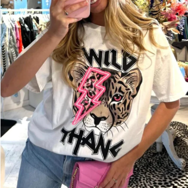 The Boutique Wild Thang Oversized Tee Preppy Men's College
