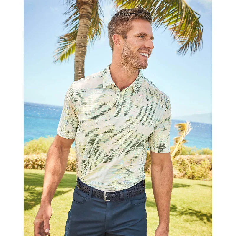 Tommy Bahama Costa Wave Ocean Vida Polo Shirt - Malibu Peach Bold Men's Animal