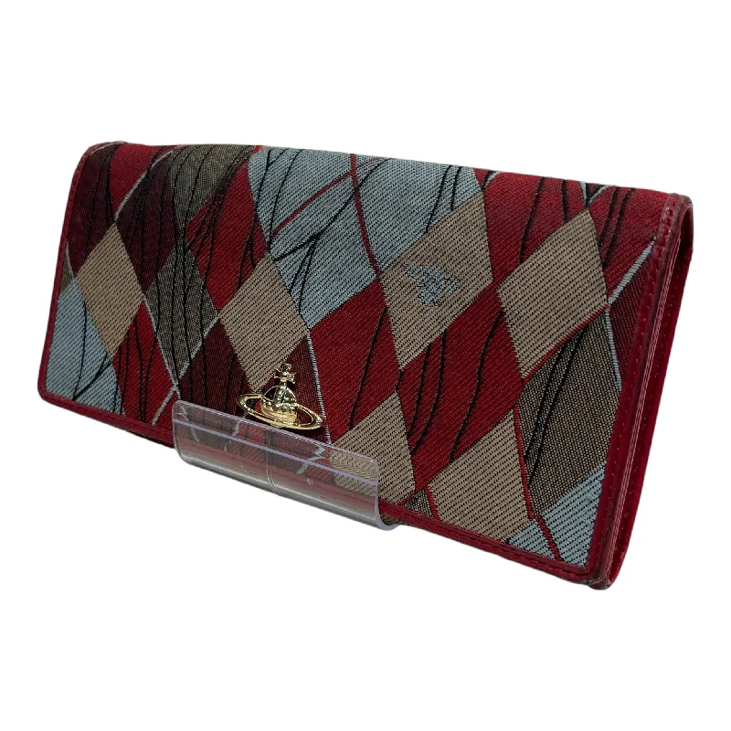 Vivienne Westwood/Long Wallet/All Over Print/MLT/Red Blue Gold Diamonds Bold Men's Animal