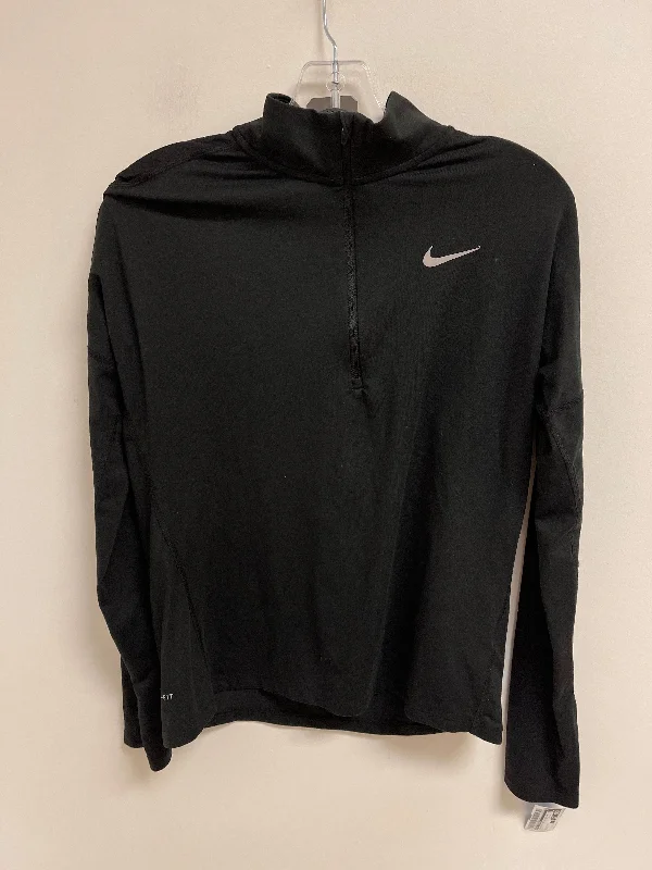 Athletic Top Long Sleeve Collar By Nike Apparel In Black, Size: S Elegant Men's Cashmere