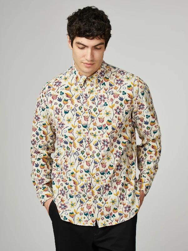 Floral Printed Cord - Fog Stylish Men's Neon